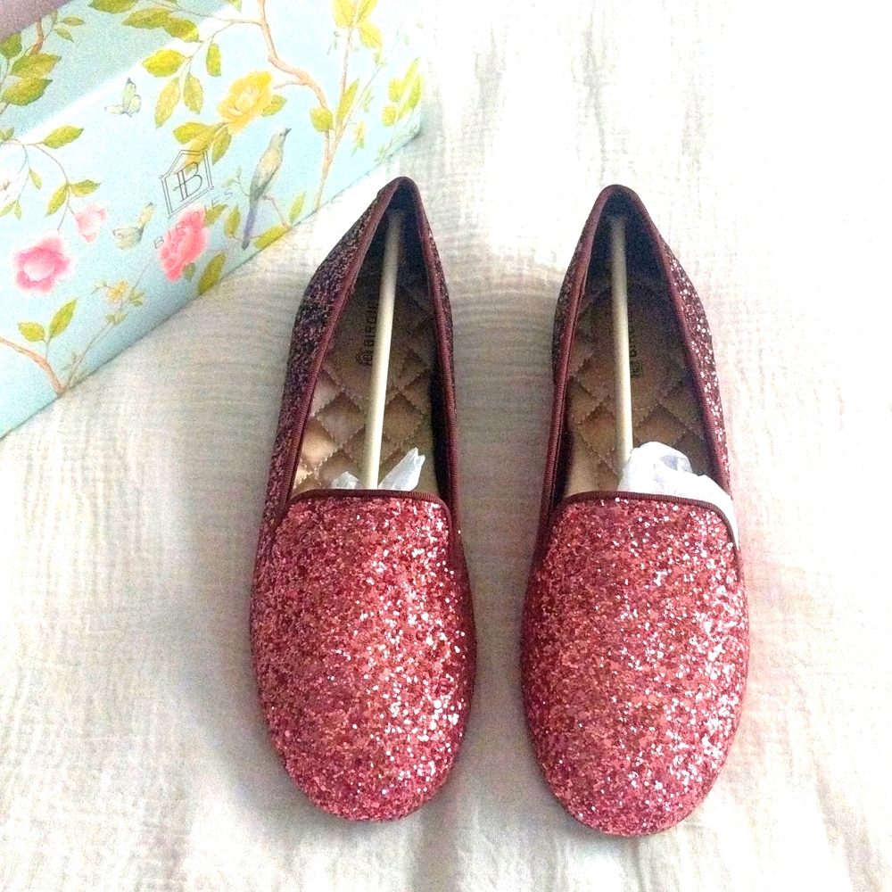 Birdies The Little Starlings Pink Kids Shoes Glitter Sparkle Size 2